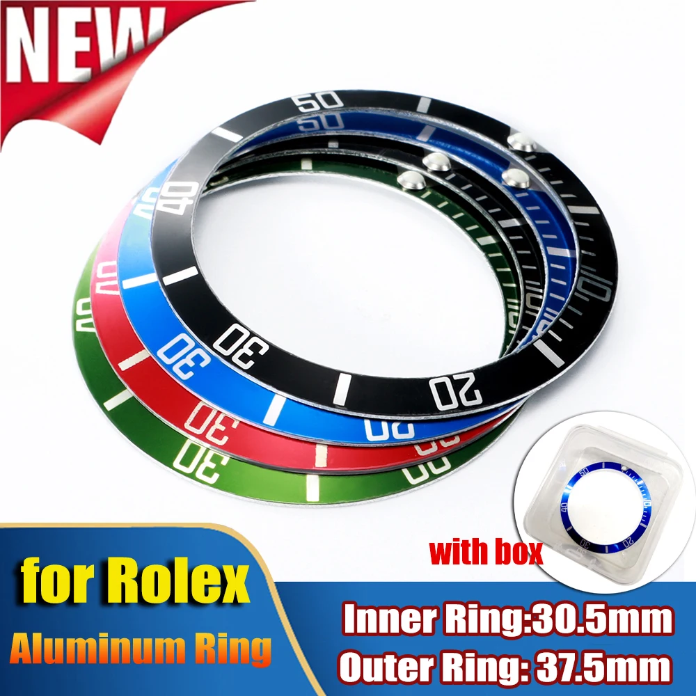 37.5mm Aluminium Ceramic for Watch Case Alloy Watch Bezel Insert Ring Slope for Rolex GMT Diving for Seiko WatchPart Accessories