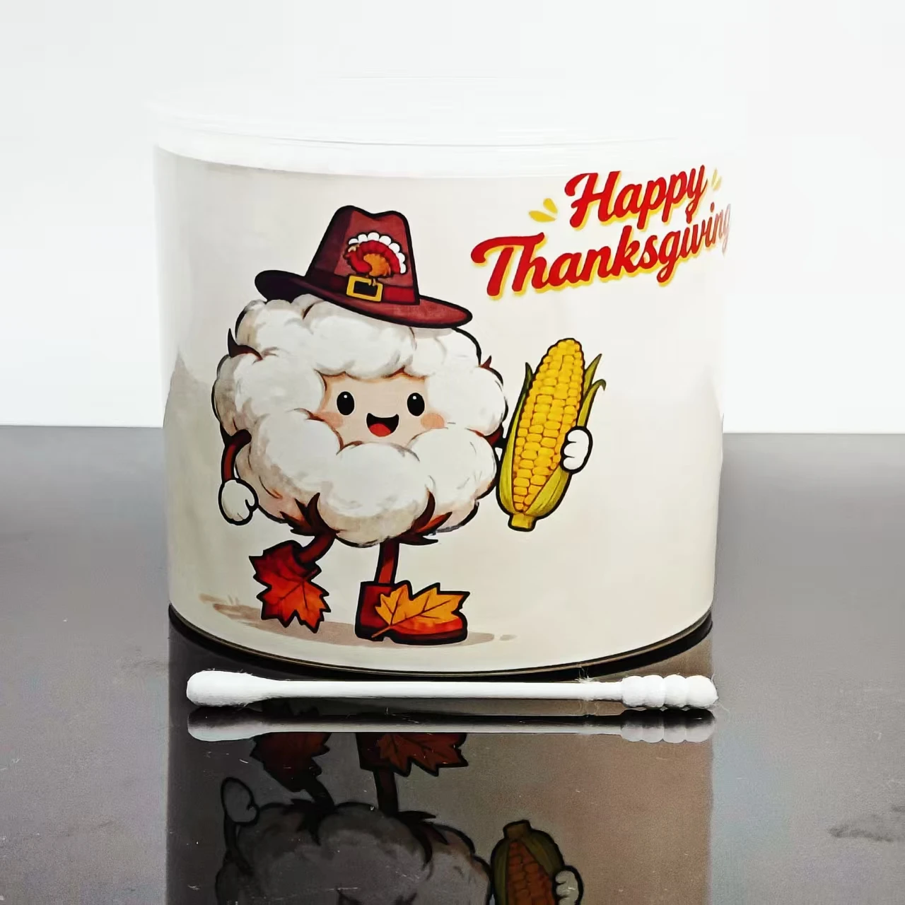 300 hisopos de algodón de doble punta con temática de Acción de Gracias para adultos, hisopos de algodón para festivales de cosecha