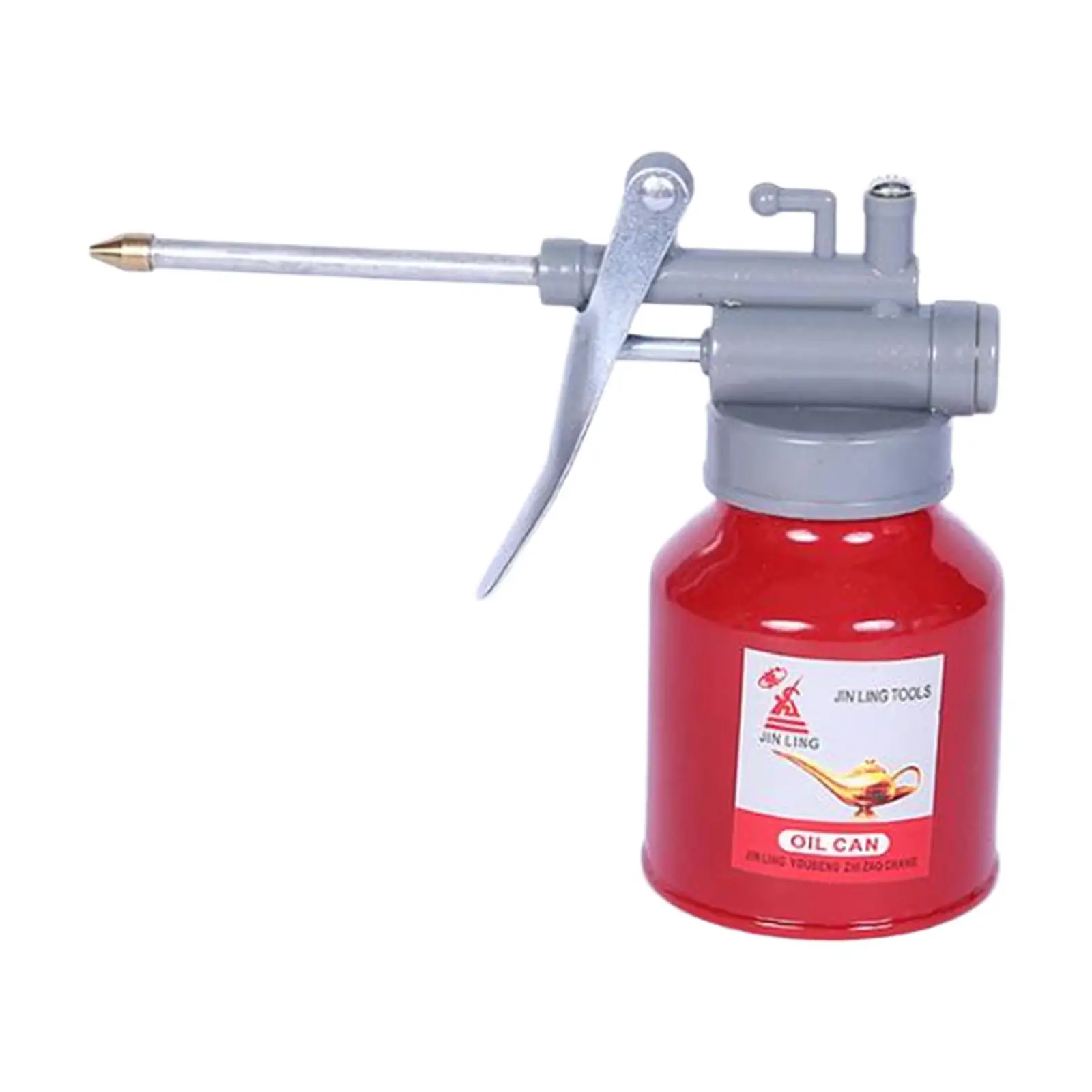 Hand Pump Oil Can, 250ml High Pressure Oiler Bottle with Rigid Spout Thumb Pump,