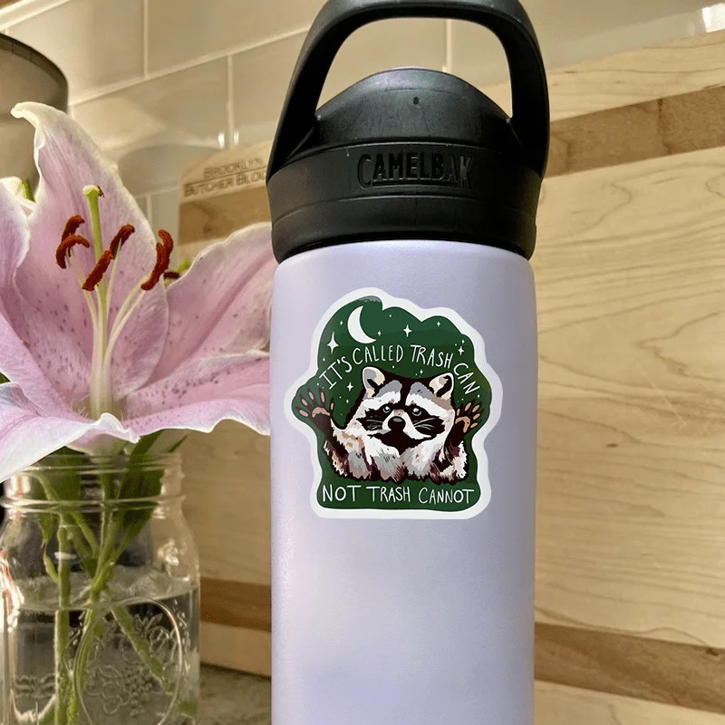 1pc Waterproof And Sunproof Sticker With Raccoon, Suitable For Cars, Mobile Phones, Computers, Great For Christmas Gift
