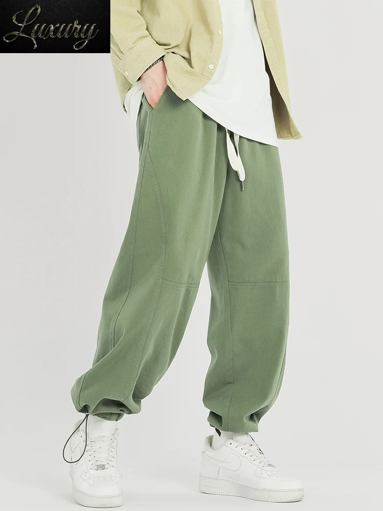 

2023 New Spring Summer Men's Straight Sweatpants Streetwear Wide Leg Baggy Joggers Cotton Casual Pants Male Loose Trousers