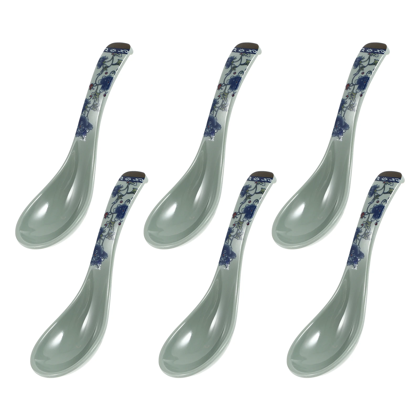 

6pcs Anti-fall Melamine Spoons Small Soup Porridge Creative Breakfast Noodles Coffee Sugar Easy Clean Smooth Surface