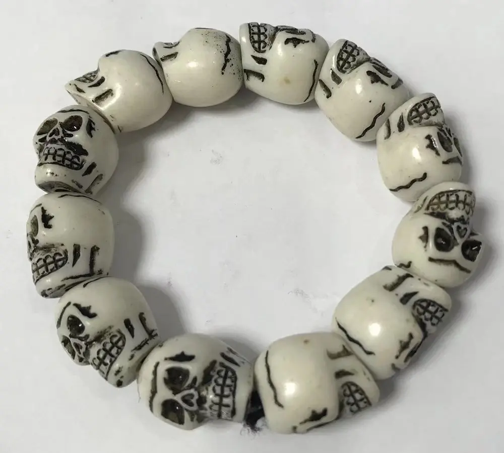 10 pcs Skull Beaded Bracelet Domineering Retro Punk Bracelet Gothic Hip Hop Rock Motorcycle Riding Jewelry Gift  ymm