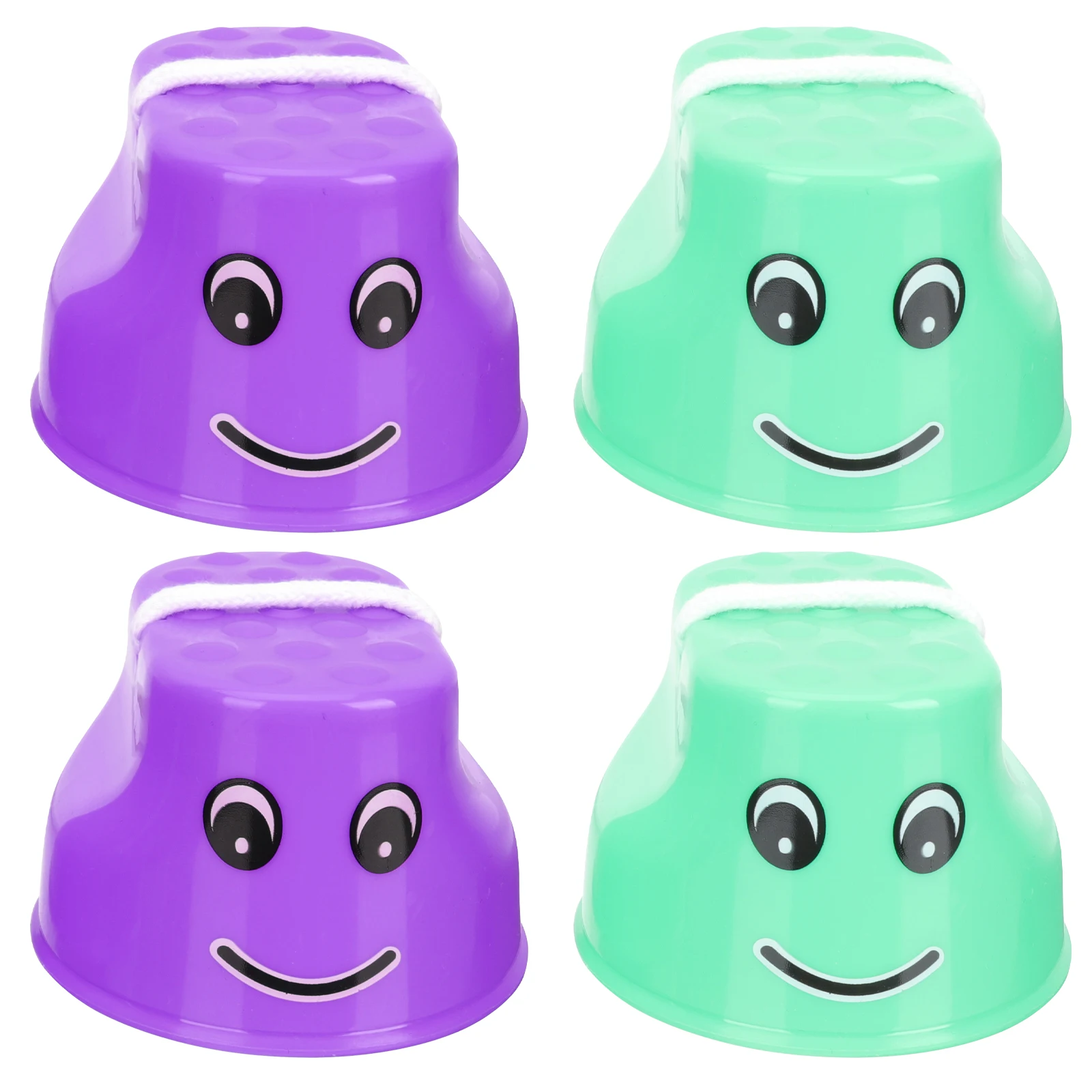 4pcs Stilts Kids Balance Training Toy Smile Face Design Kids Stepper Toy Sports Play Portable Safe Outdoor Toys