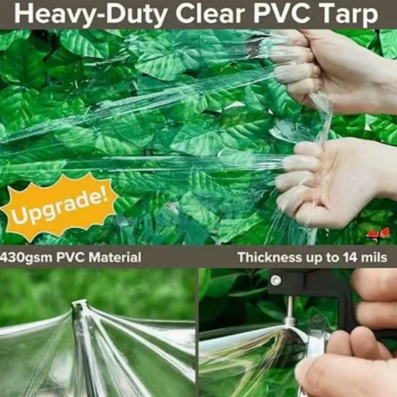 

Outdoor Clear Warm Keeping Fabric, Waterproof Windproof Transparent Tarpaulin Plant Cultivation Shelter Garden Pavilion Protecti