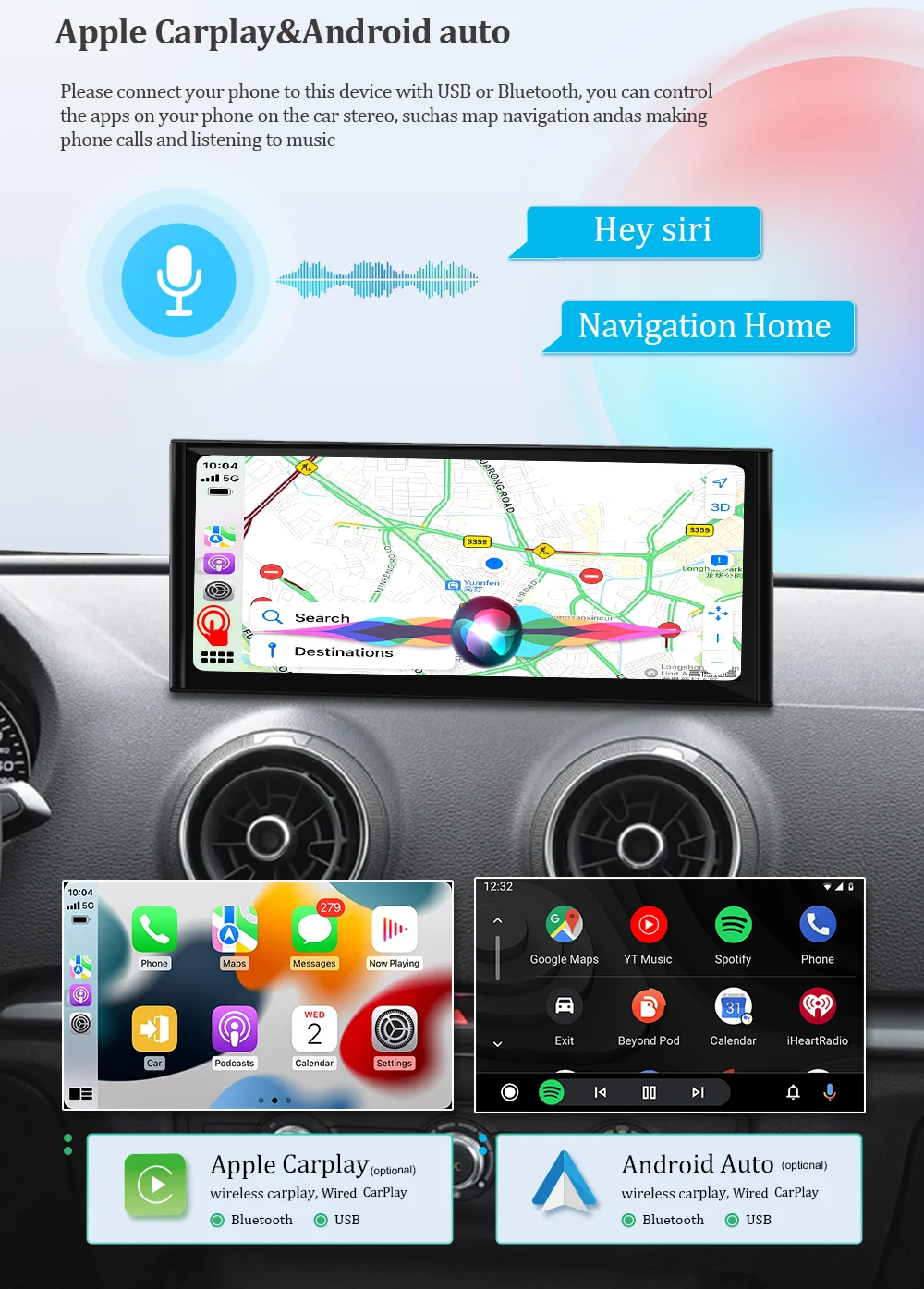 Wit-Up for Audi A3 8V 2011-2021 Apple CarPlay 12.3