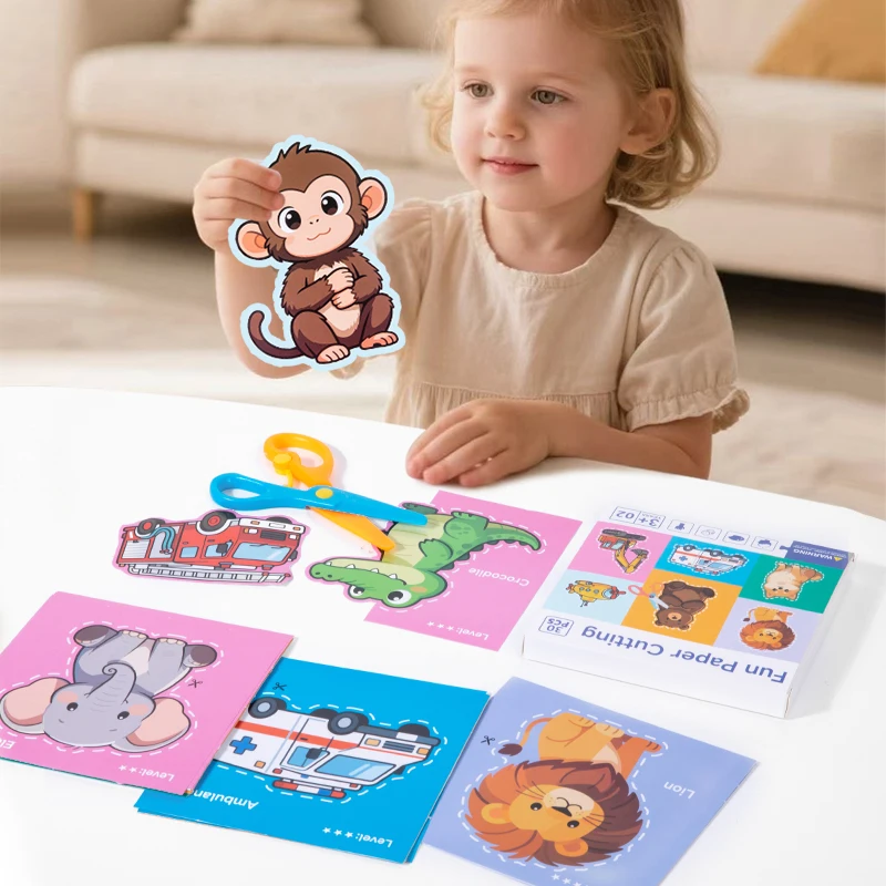 DIY Cartoon Handmade Paper Cut Book Kids Craft Scrapbooking Art Educational Toy Learning Gift for Children