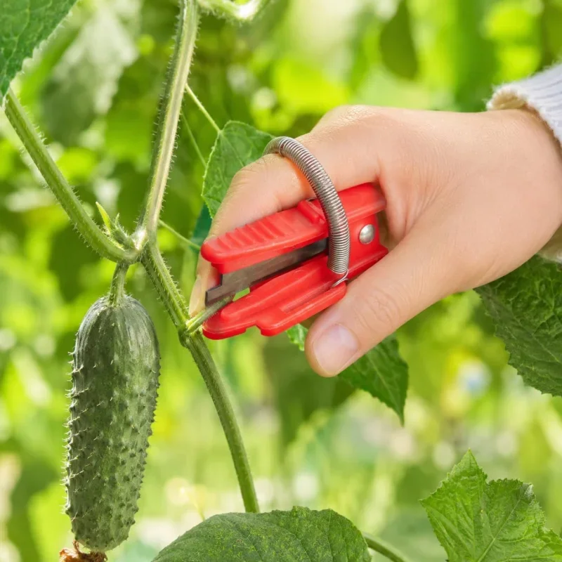 1PC Thumb and Finger Gardening Scissors - Ergonomic Green Plant Trimming Tool with Sharp Blades for Precise Pruning of Vegetable