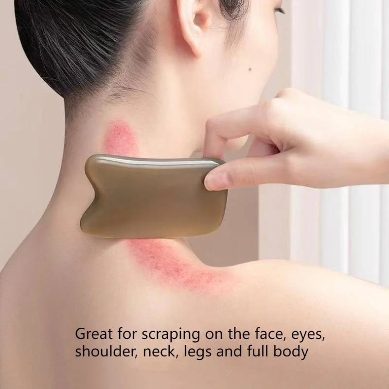 Gua Sha-masaje de raspado de cuerno de Yak Natural, tablero de elevación Facial, herramienta de terapia de savia corporal antiarrugas, antienvejecimiento de ojos