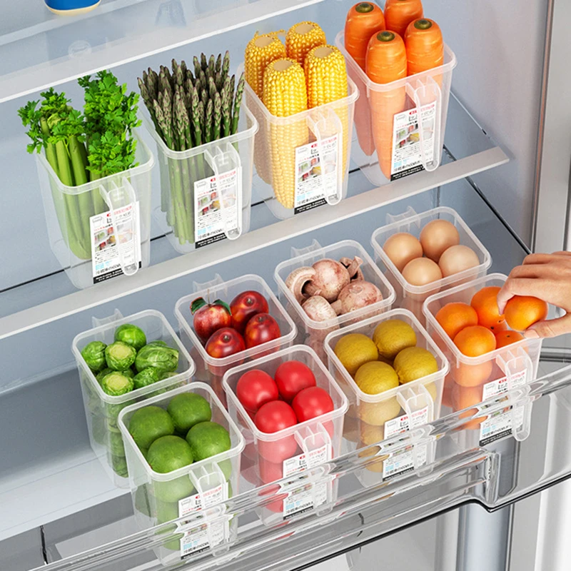 1pc Refrigerator Food Fresh Storage Box Handle Fridge Side Door Box Fruit Vegetable Food Case Container Kitchen Organizer Boxs