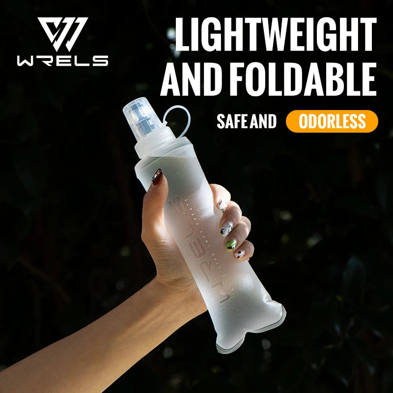 WRELS 250 ml 500 ml weiche Flasche, zusammenklappbar, faltbar, TPU, BPA-frei, Outdoor-Sport, tragbarer Wasserbeutel, Laufen, Camping