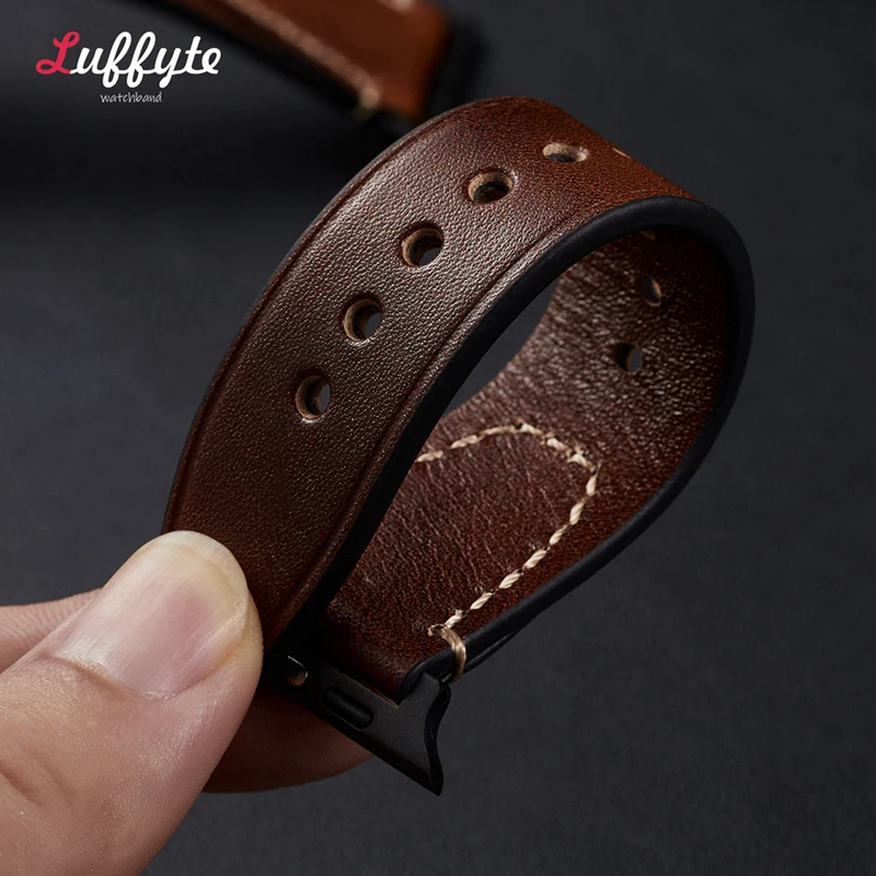 Genuine Leather Strap for Apple Watch Ultra 2 Band 49mm 9 8 7 45mm 41mm High Quality Strap for IWatch Series 6 SE 5 4 44mm 40mm