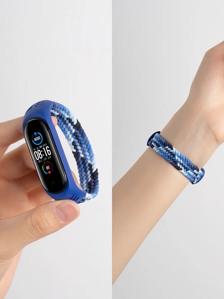 Braided Strap for Xiaomi Mi band 7 6 5 4 3 nfc miband Watch replacement belt elastic watchband Bracelet correa Mi band 7 Bands
