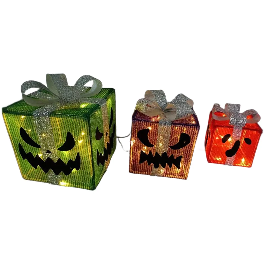 Halloween Party Decoration: Smiling LED Pumpkin with Dimmable Light and Wrought Iron Construction for Any Room