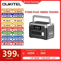 OUKITEL P1000 PLUS Portable Power Station 1800W 1024Wh Solar Generator with LiFePO4 Battery Fast Charging Smart App Control