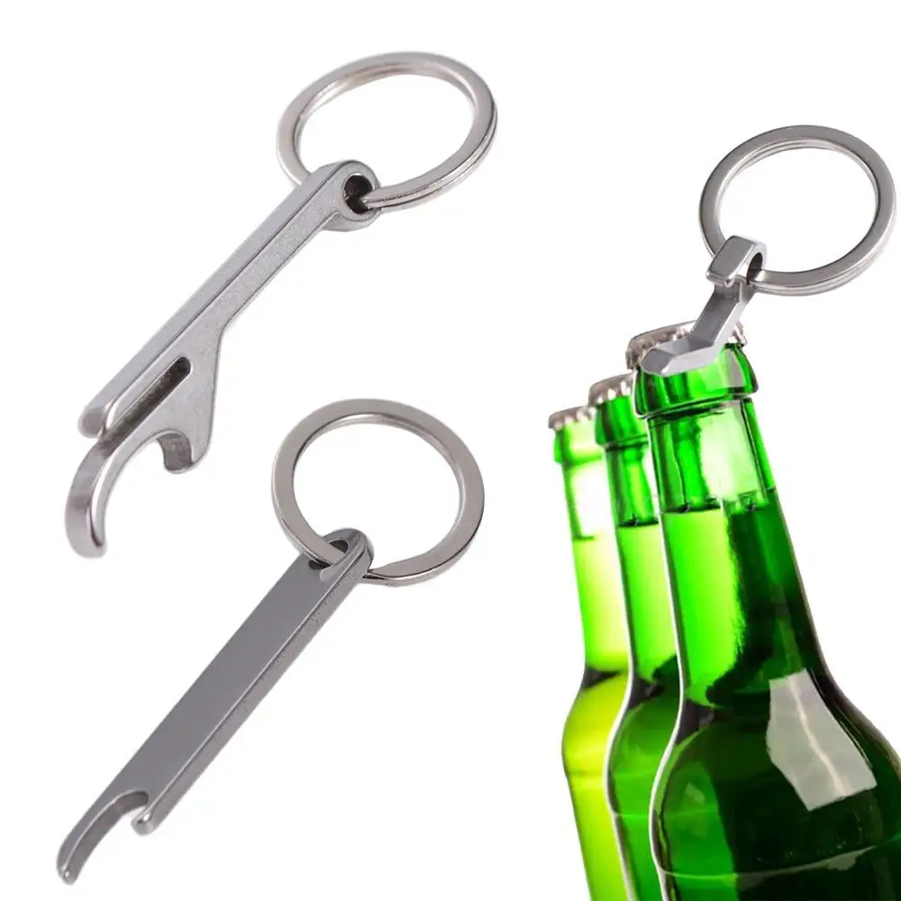 Portable Stainless Steel Beer Bottle Opener Keychain Mini Camping Tool Beer Opener Keyring Pocket Tool Lightweight Men Gifts