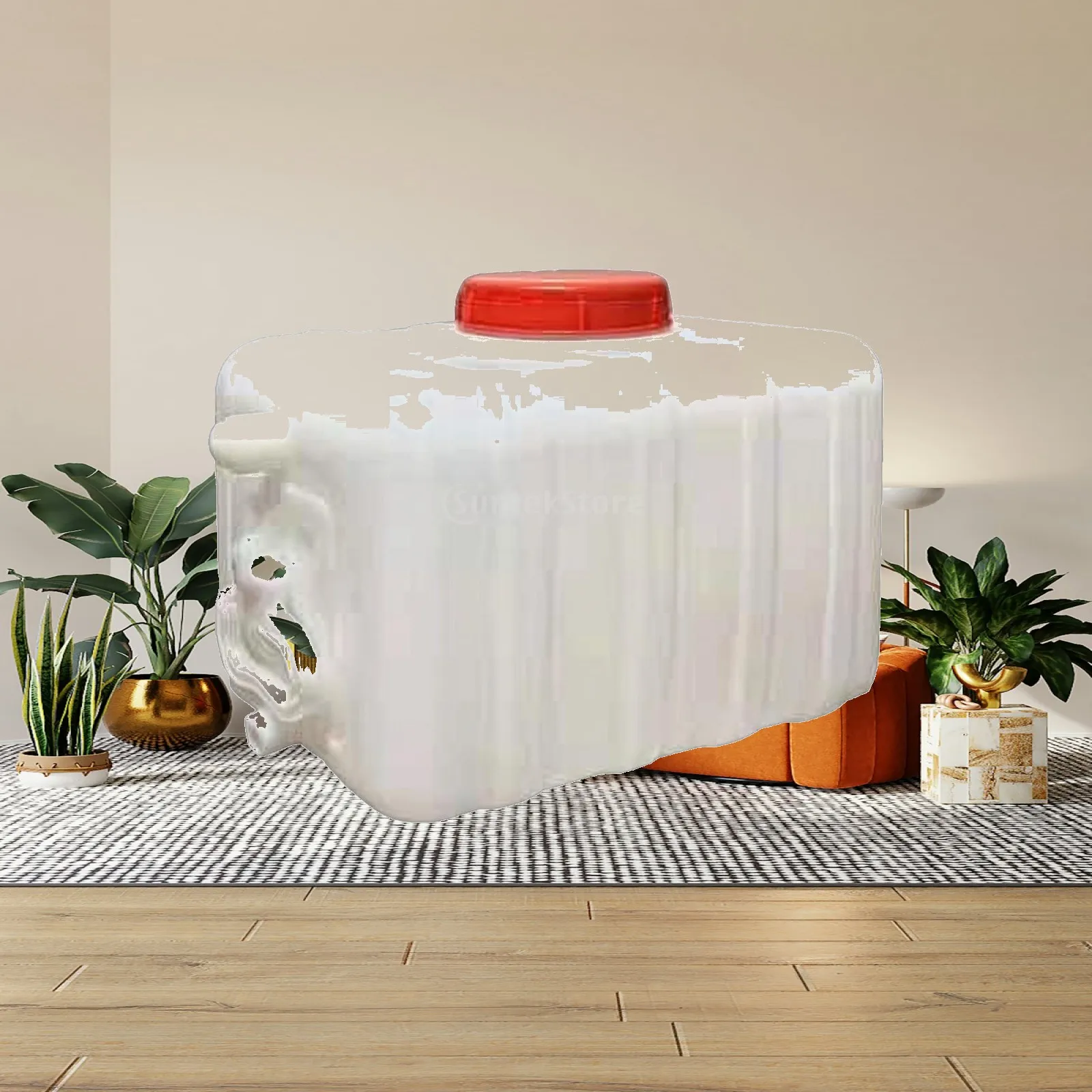 Plastic Square Tank 15L Water Storage Container with Inlet Outlet Fittings for Home Workshop Outdoor