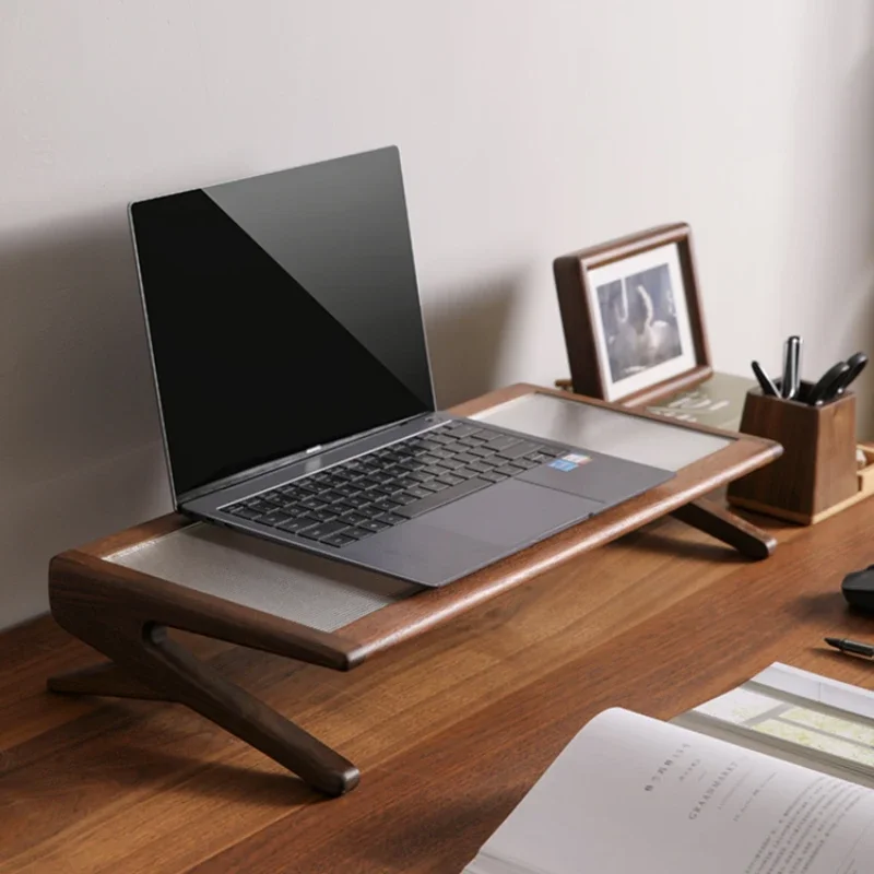 

Computer Monitor Height Increase Bracket Office Desktop Storage Rack Solid Wood Tray No Installation Required