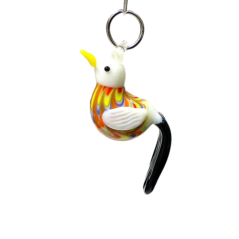 Colorful Mini Charm Bird Glass Pendant DIY Jewelry Making Supplies Window Garden Hanging Ornament Wedding Valentine Party Gift - view 6