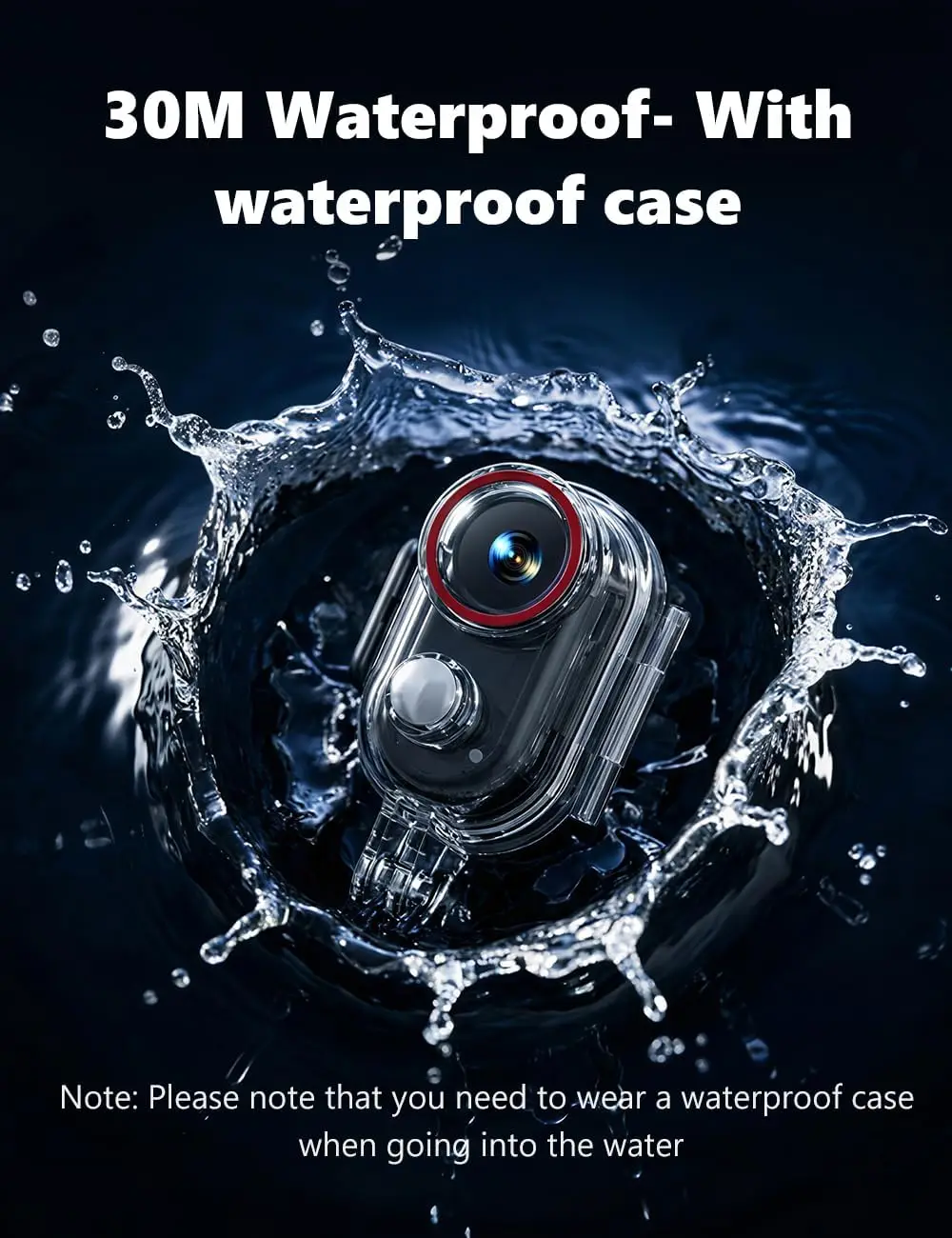 4K Mini POV Action Camera, Portable Wearable Thumb Body Cam, WiFi EIS 30M Waterproof Underwater, Hands-Free Audio Recording with Magnetic Mount for Vlogging Motorcycling view 5