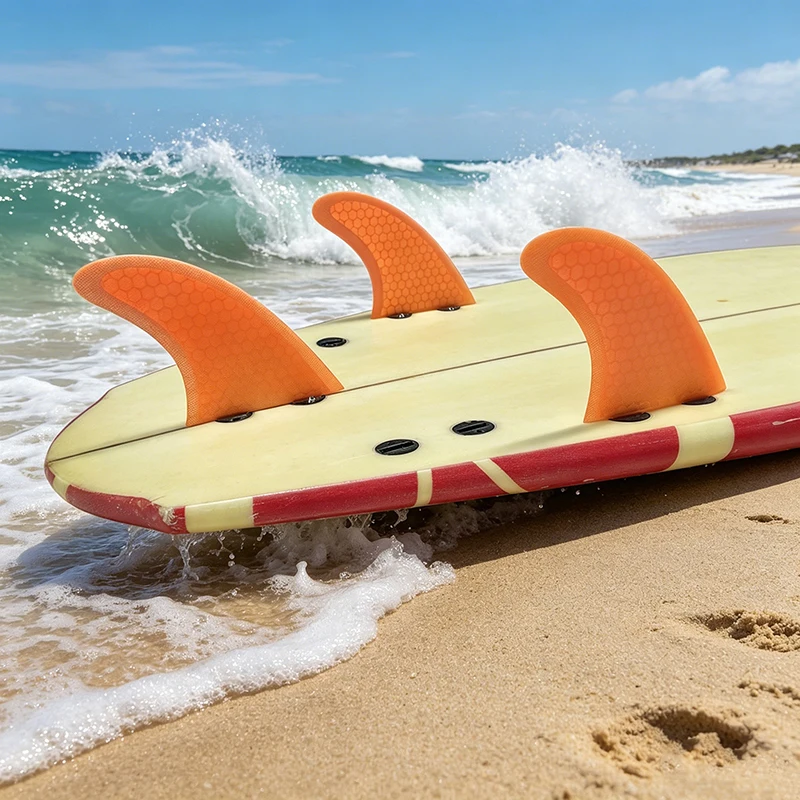 Surfboard Fins L Tri Fins Multicolor Surf Fins Double Tabs Base Honeycomb Fiber Surfboard Stabilizers UPSURF FCS FINS