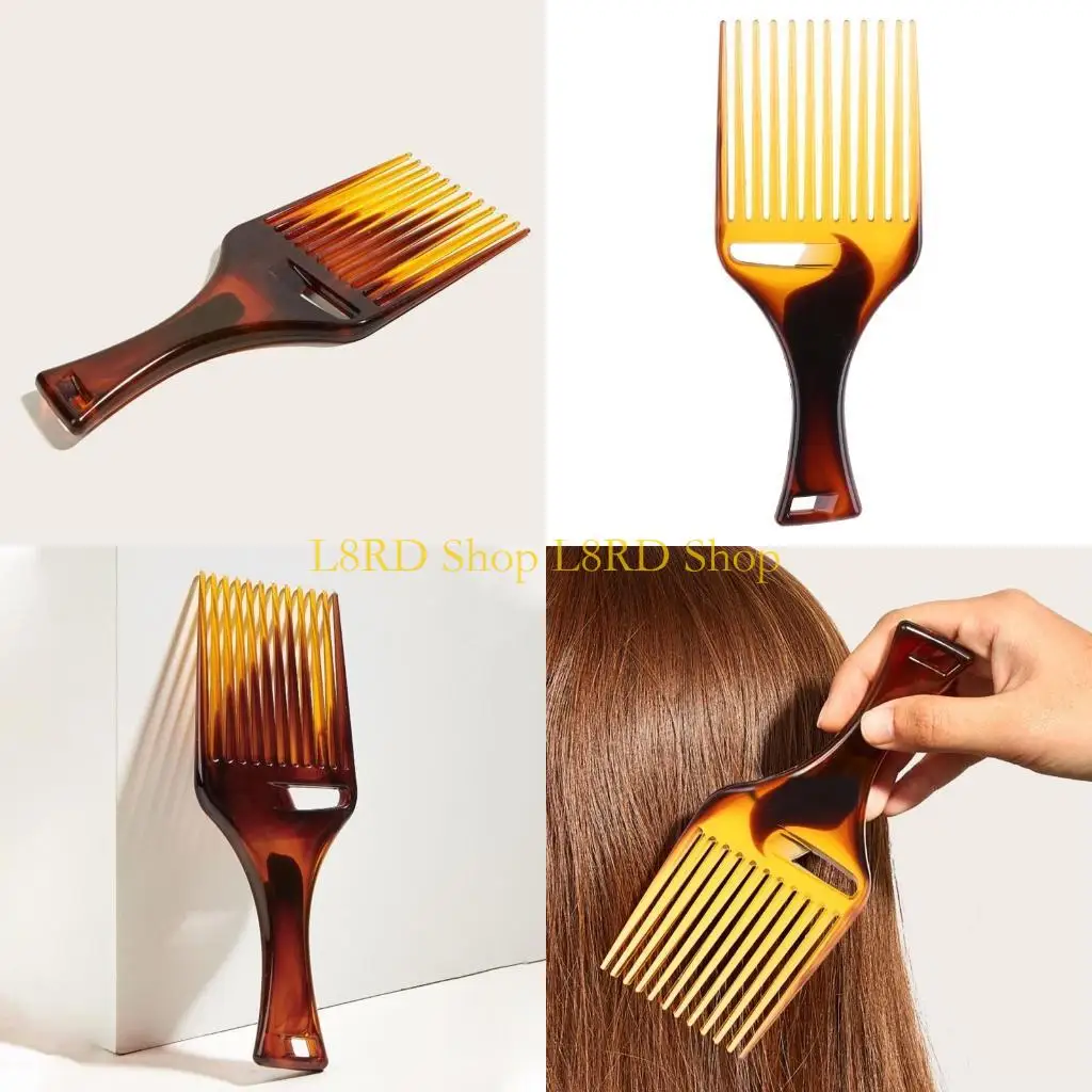 

L8RD Afro Hair Pick Comb Smooth Fork Combs Lightweight Plastic African Styling Tool