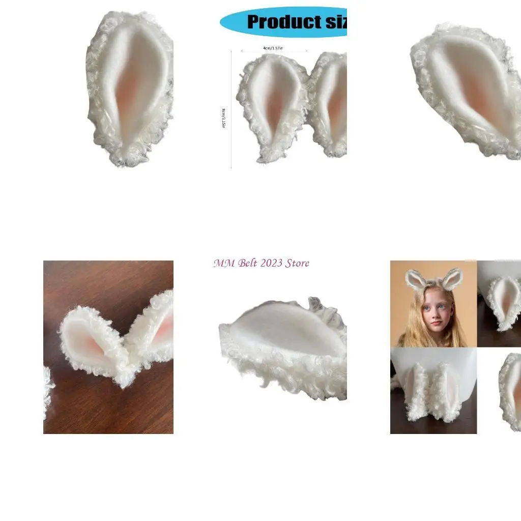 

49ME Cartoon Ears Headwear Fuzzy Hairpins for Women's Fashion Statement