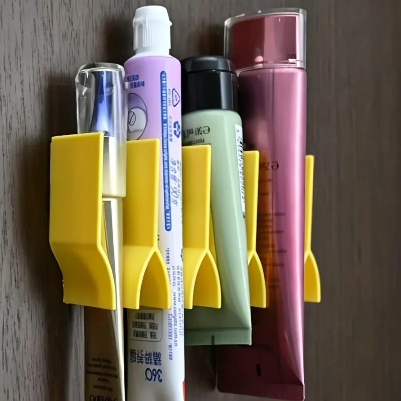 Support mural sans perçage, étagère de salle de bain pour dentifrice, nettoyant visage et tubes cosmétiques, organisateur de meuble-lavabo