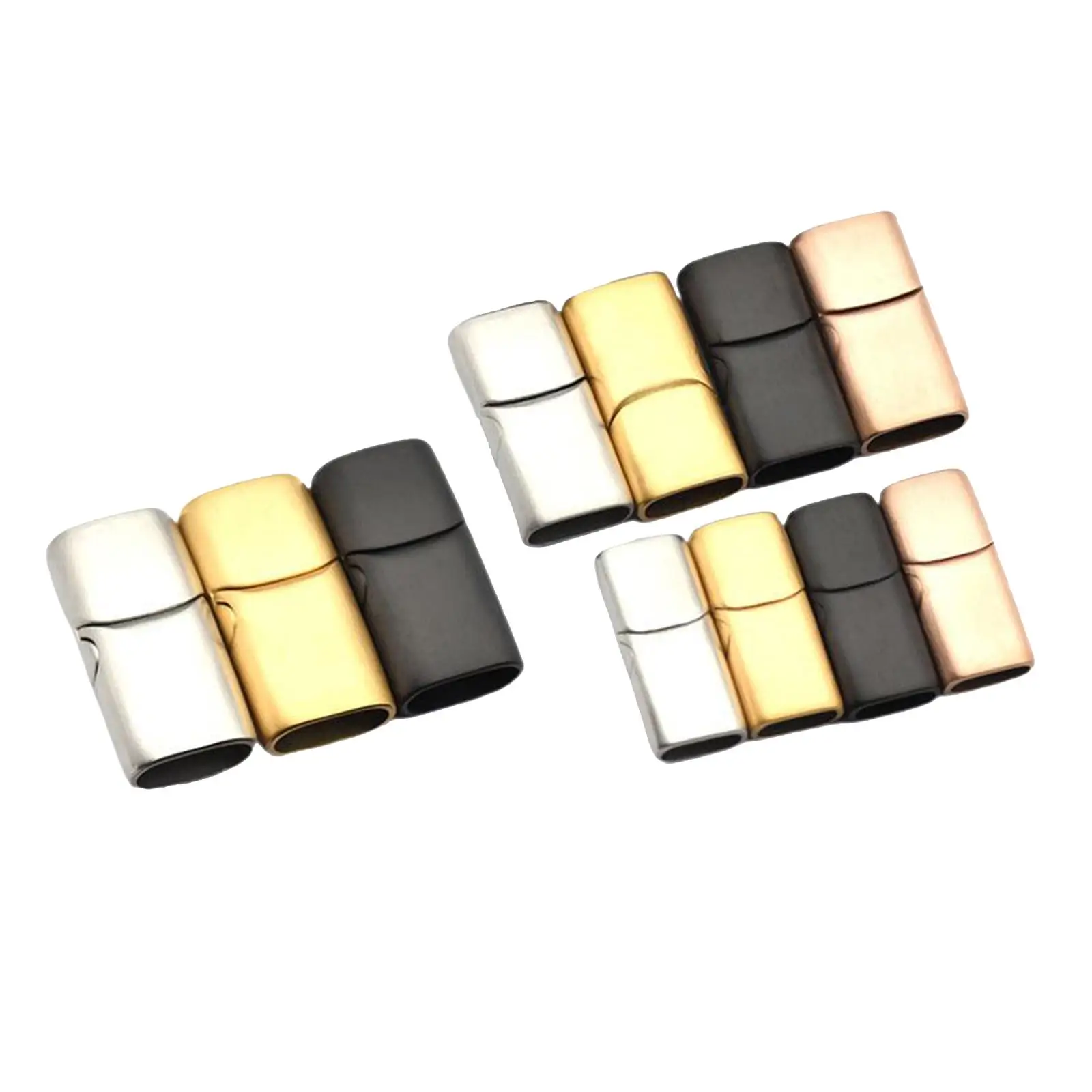 5 Pcs Bracelet Connector Extender Magnetic Clasps Closures for Jewellery Making Shoelace Buckle (Silver Golden Black Rose Gold)