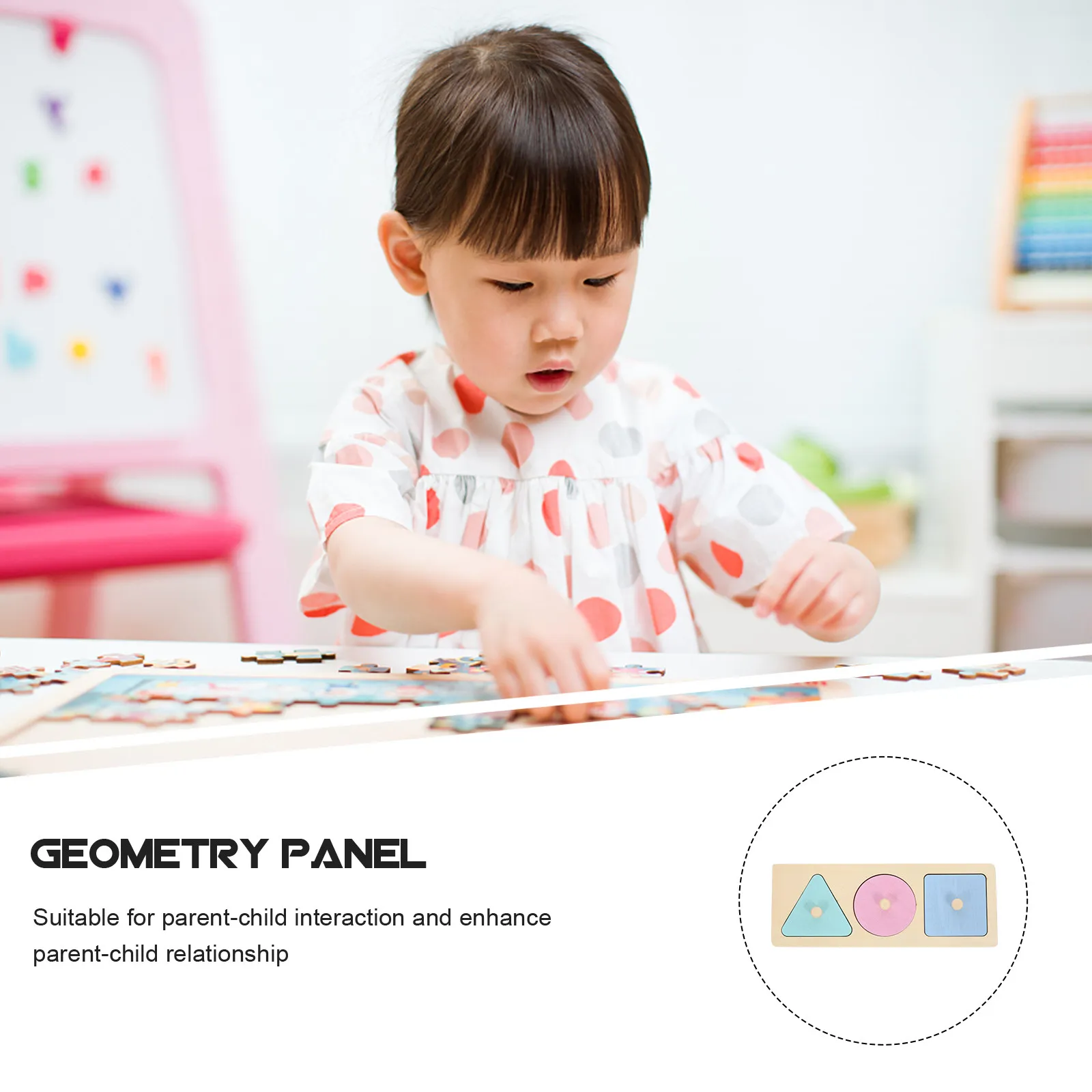 1Set Shape Peg Puzzle Board High-End Wooden Geometrical Shapes Matching Educational Brain Development Children Learning