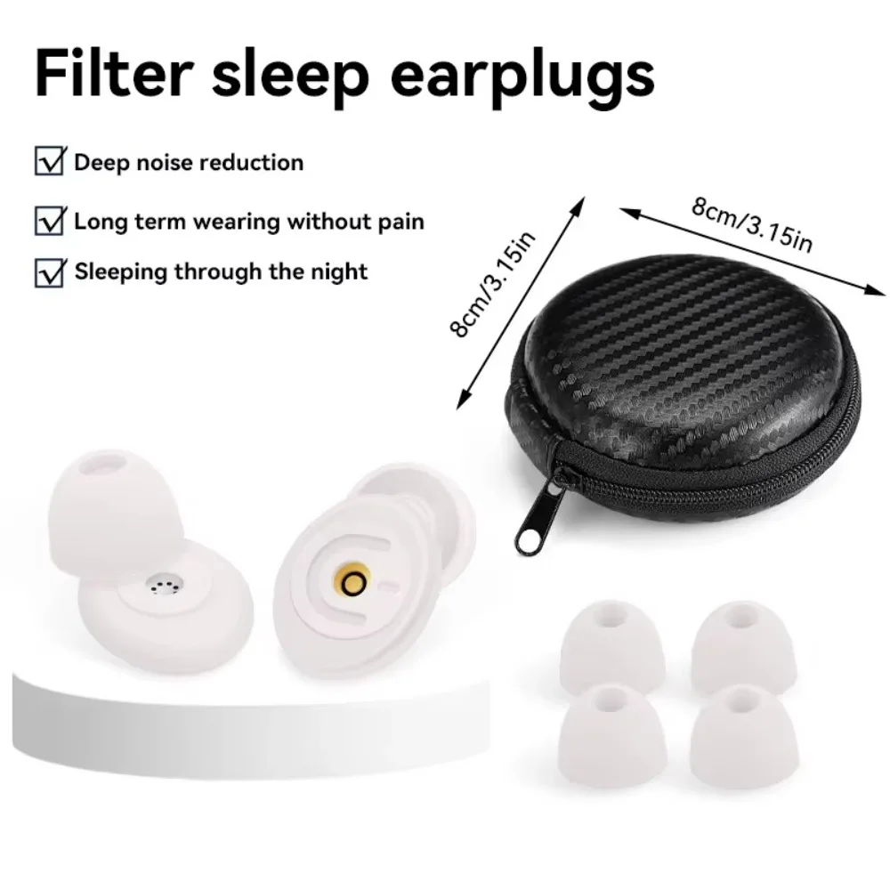 1 Set 50dB Anti Noise Earplugs Portable Reusable Noise Reduction Earplugs Anti-interference Noise-proof