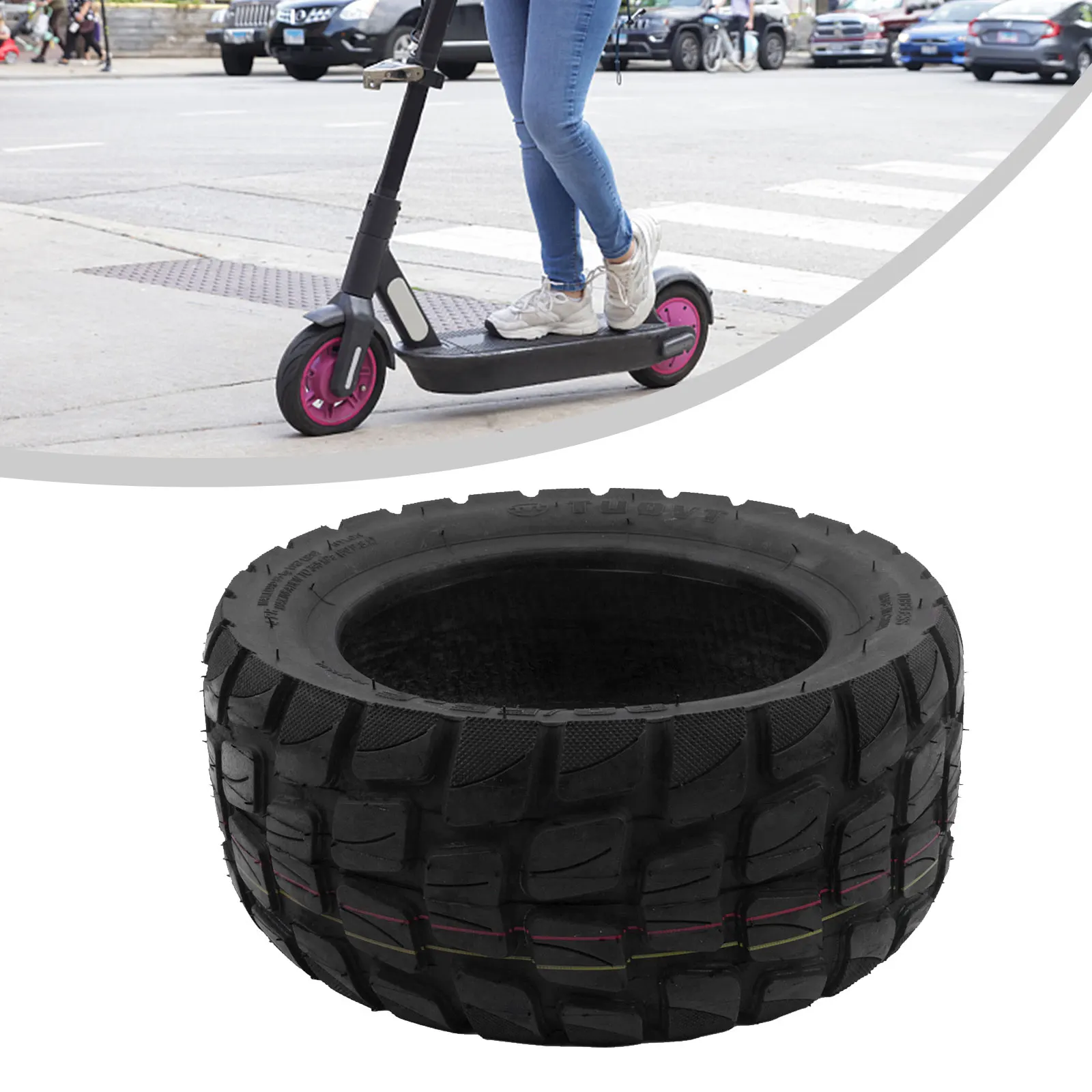 Tubeless Tyres Tubeless Tire E-scooter Replace Your 10 Inch Electric Scooter Tyre with 90/55 6 Off Road Tire 80/65 6