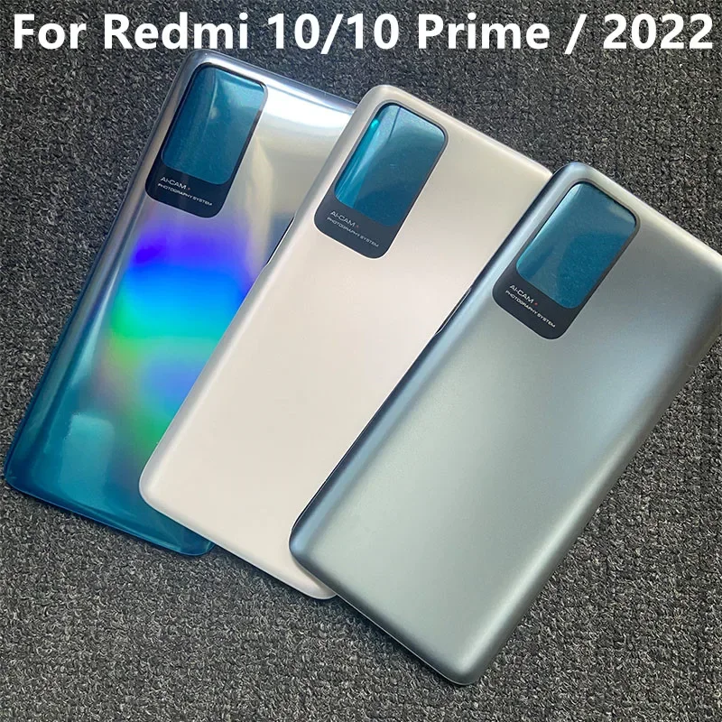 Redmi10 2021 2022 задняя крышка аккумулятора для Xiaomi Redmi 10/10 Prime задний корпус пластиковый корпус замена запасных частей для ремонта