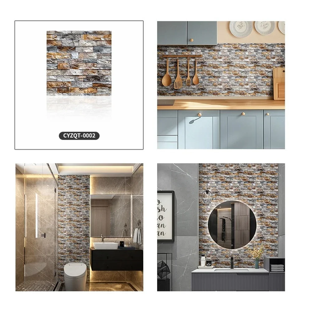 Waterproof Moisture-Proof Tile Wall Stickers For Home Interior Decoration 30x30cm For Bedroom Kitchen Bathroom