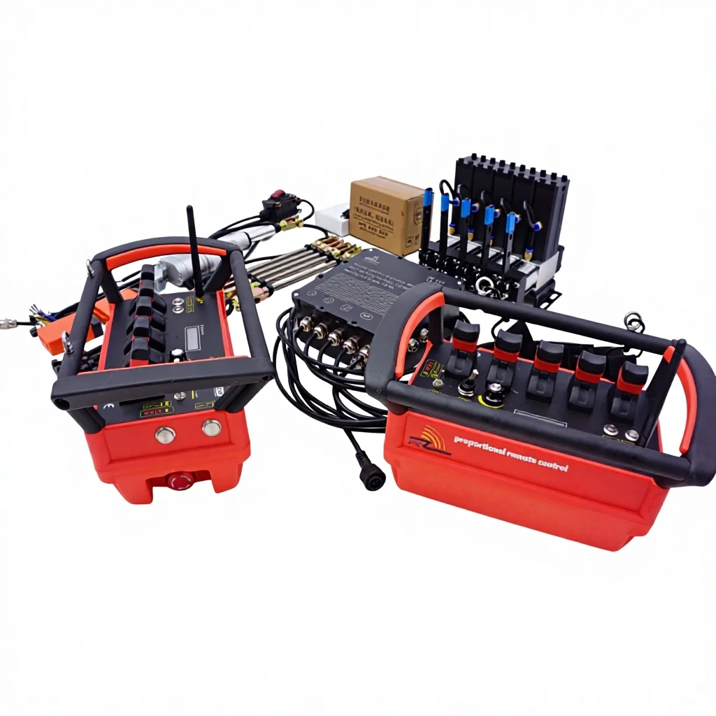 `5‑Joystick Electro‑Hydraulic Proportional Remote Control Multi‑Way Valve For Truck Crane & Skid Steer Loader`