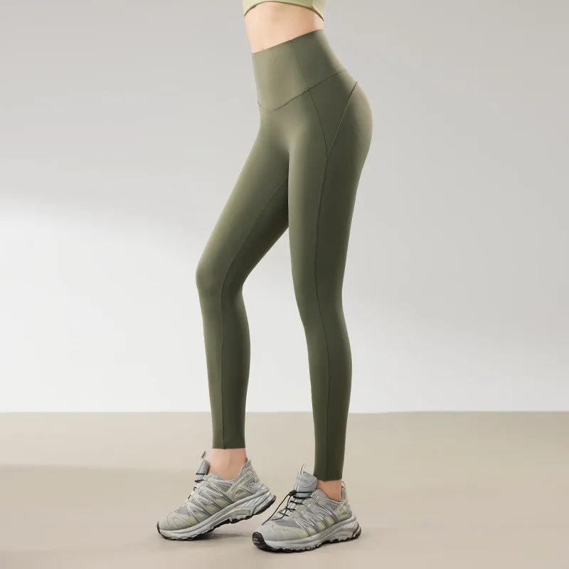 Women's casual 9-point trousers,peach buttocks high waist abdomen hip lift,slim running,fitness training,quick-drying trousers