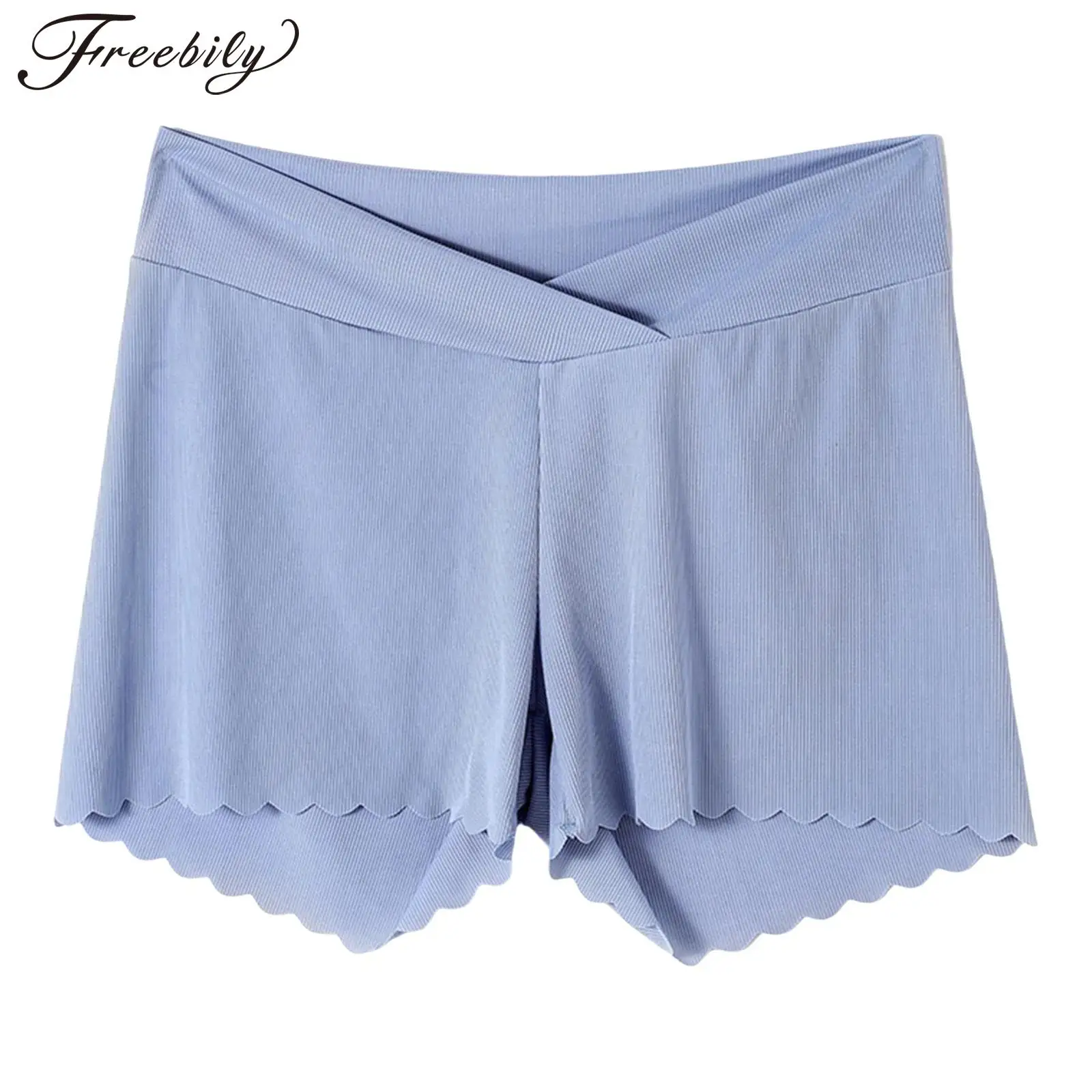 

Maternity Summer Shorts Pregnant Women Clothes Solid Color Low Waist Anti-emptied Stretch Safety Pants Yoga Workout Daily Wear