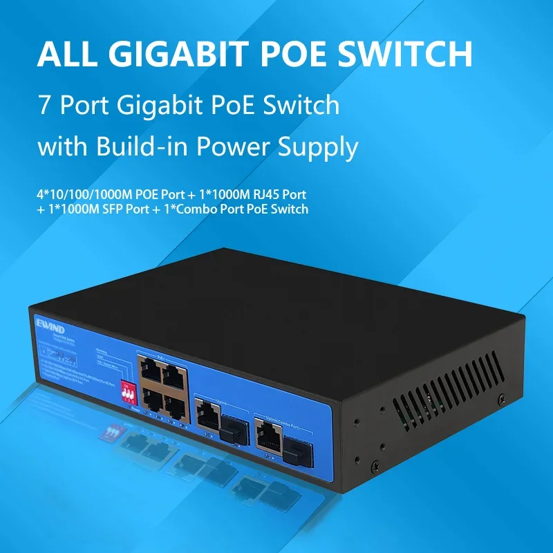 

2026 NEW Gigabit POE Smart Ethernet Switch,10/100/1000 Mbps,Transceiver,Fiber Support,SFP Fiber to RJ45 Gigabit Media Converter