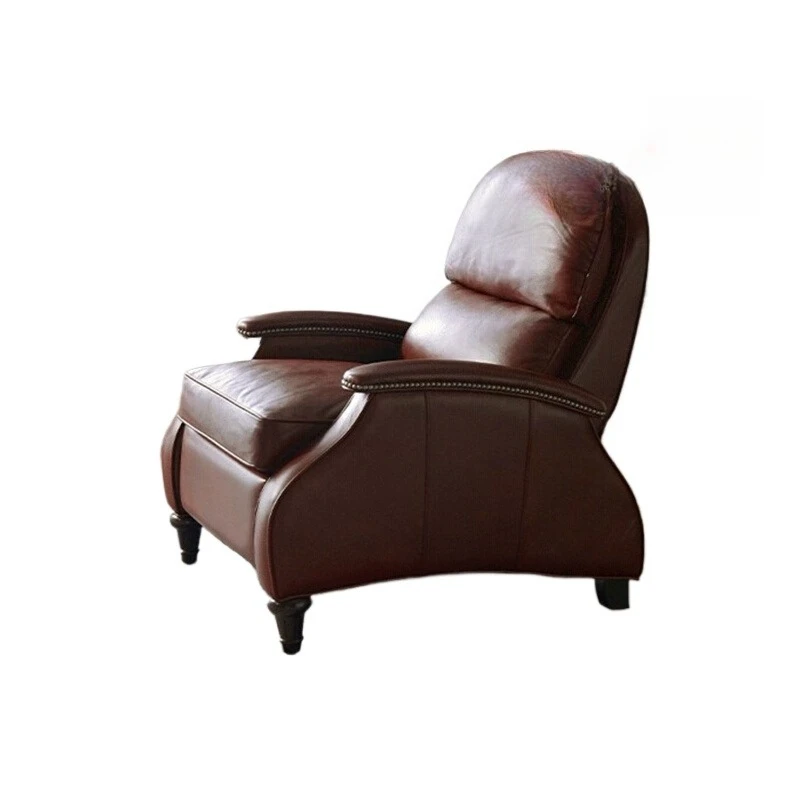 American leather living room single sofa chair first layer cowhide multi-functional tiger chair retro style balcony leisure recl