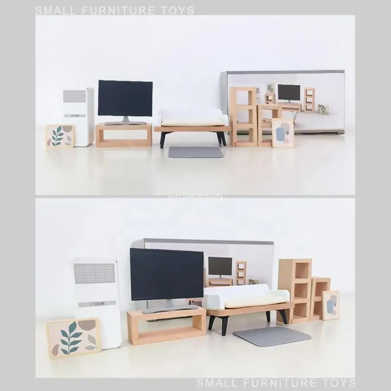 1:12 House Furniture Toy House Kitchen Mini Kid Room Micro Landscape DIY Living Room Furniture Bedroom Decor Dropship