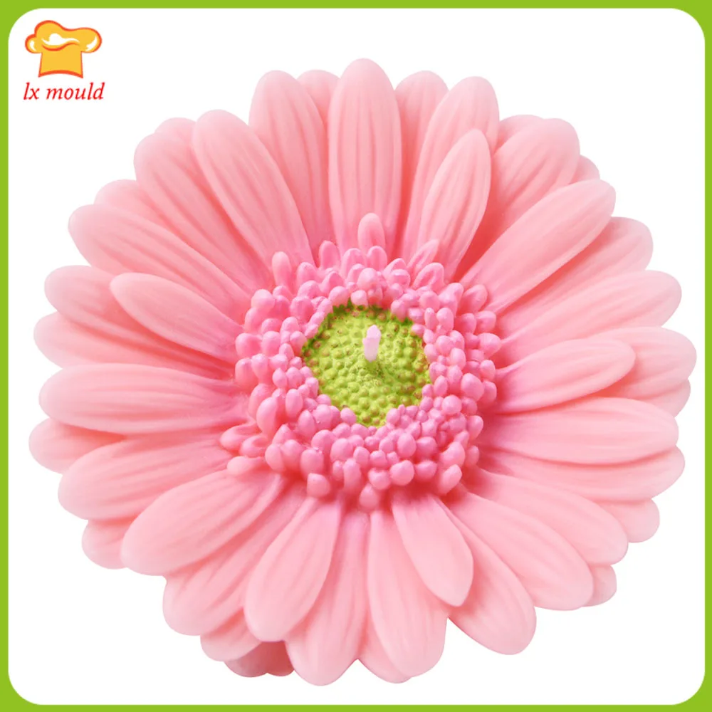 3D Gerbera Silicone Fondant Cake Topper Mold Chocolate Candy Candle Soap Gypsum Aroma Mould Chrysanthemum