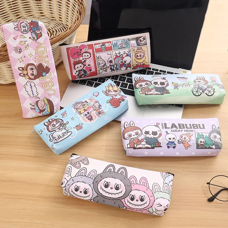 Labubu Kawaii Pencil Case Stationery Bag Coin Purse Cosmetic Bag Students School Supplies Storage Bag Children's Gifts