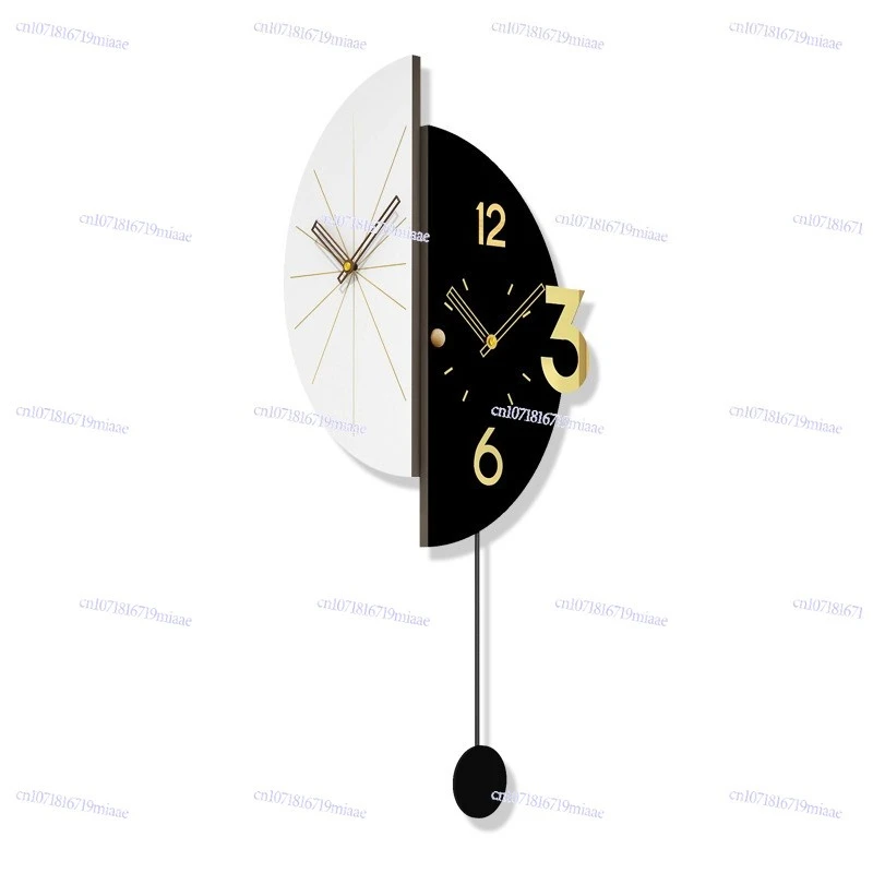 Modern simple double-sided wall clock, advanced corner clock in living room, no punching, household clock hanging on the wall