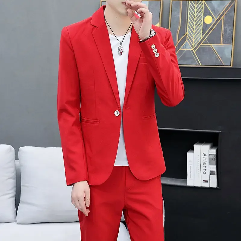 Dress Jackets Yellow Jacket for Men Business Slim Fit Coats Thin Man Suits and Blazers Clothing Casual Korean Style Clothes 2024