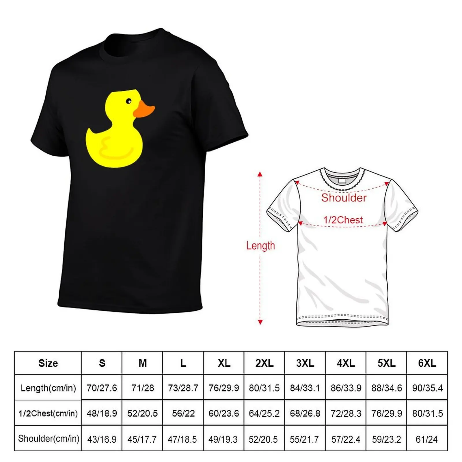 Yellow Duck Cute Rubber Duckling T-Shirt korean fashion Funny t-shirts mens t shirt graphic