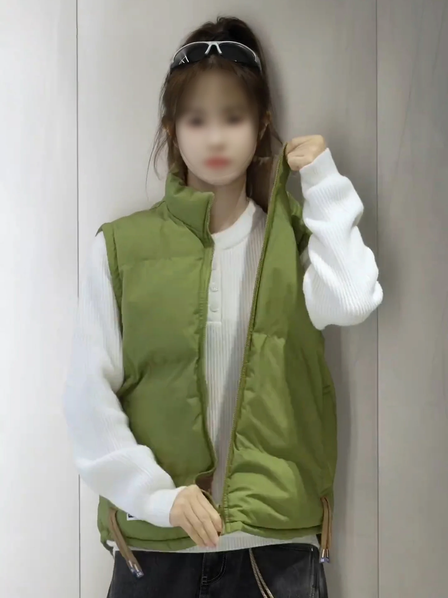 

ex Thiened down Vest Dual-Sided Crossbody Bag Warm Casual Outerwear Youth Polyester Fiber Faionable Trendy Sle