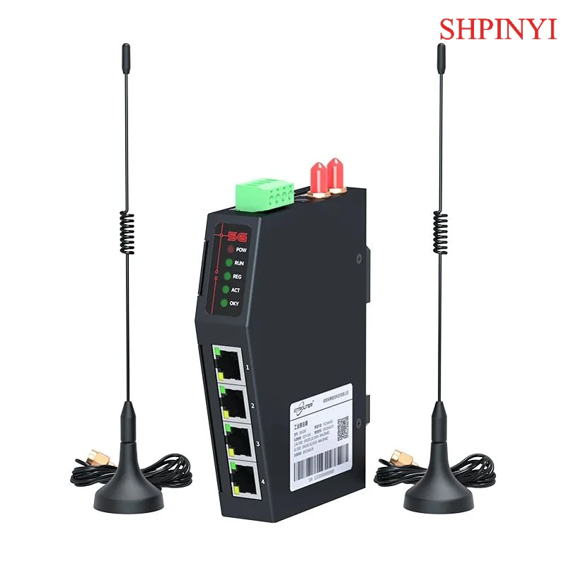 M2M MQTT Modbus Industrial Cellular Router for River Monitoring Flood Control 1RS485 4LAN 5G Industrial Router 1000Mbps Max LAN