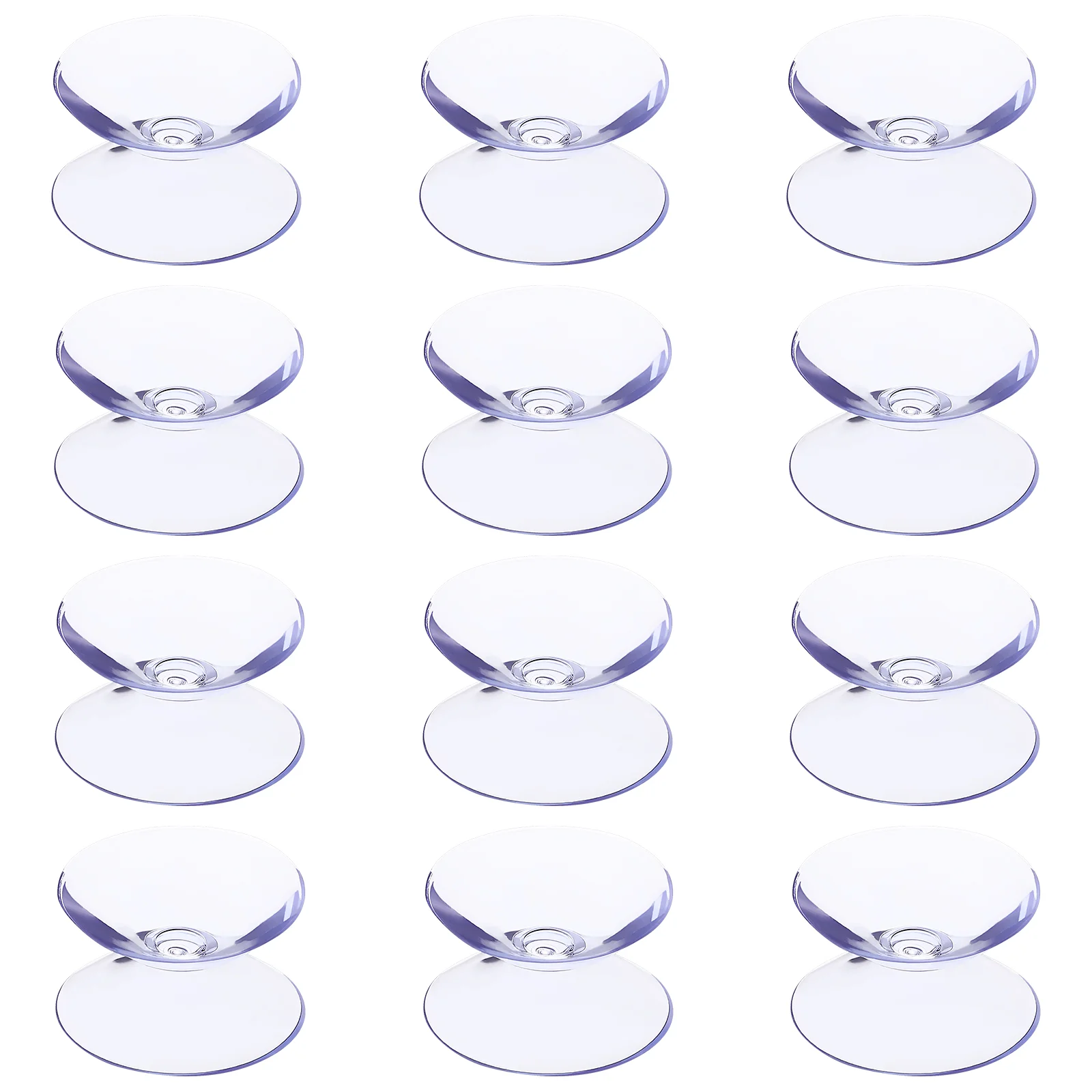 

12 Pcs Transparent Suckers Suction Cups Heavy Duty Clothes Rack Clear Spacer for Glass Table Mat Nonslip Pads Tops Double Sided