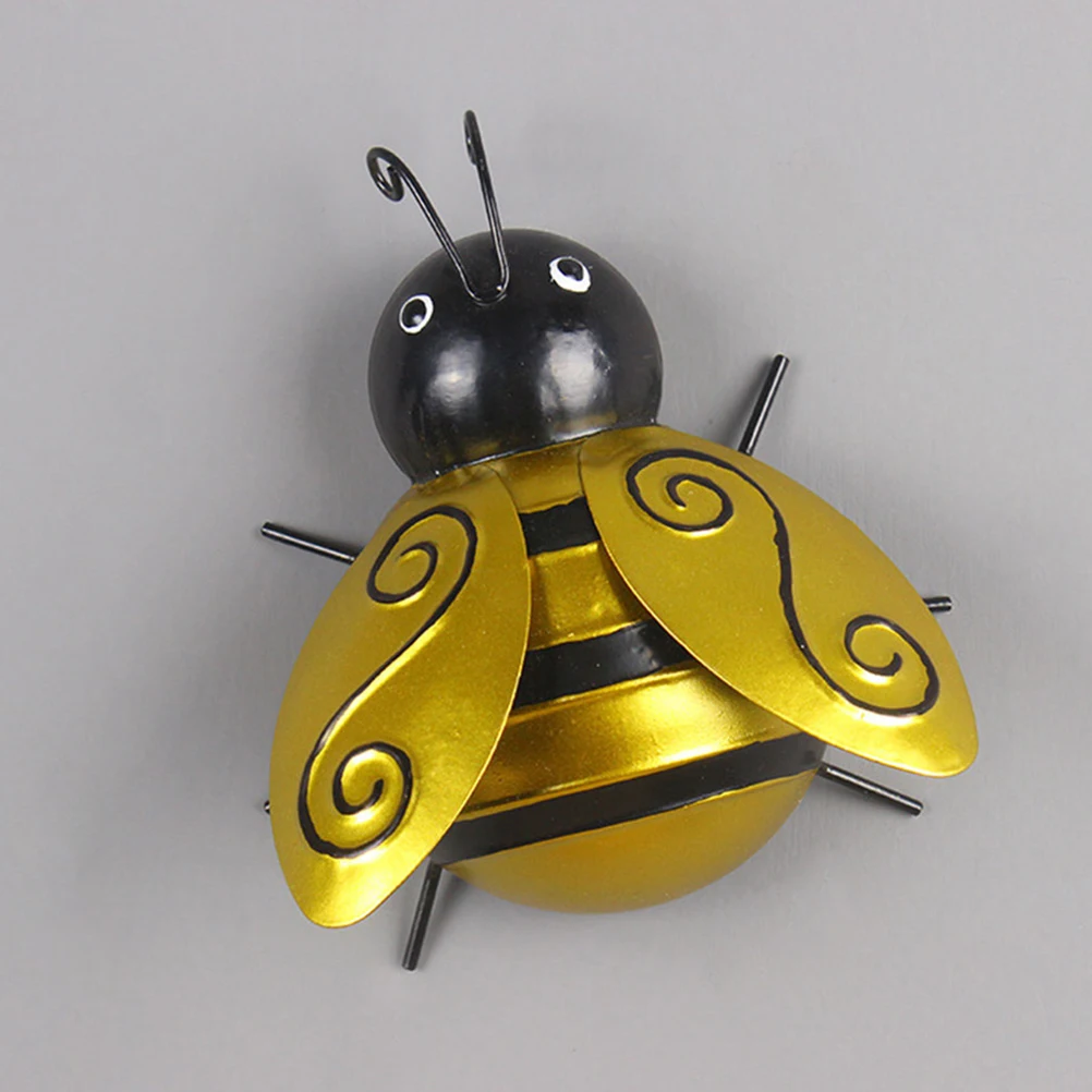 

4pcs Decoration Metal Art Ornament Home Garden Decor Iron Hanging Wall Decorations Bees Wall Hanging Pendant Bees