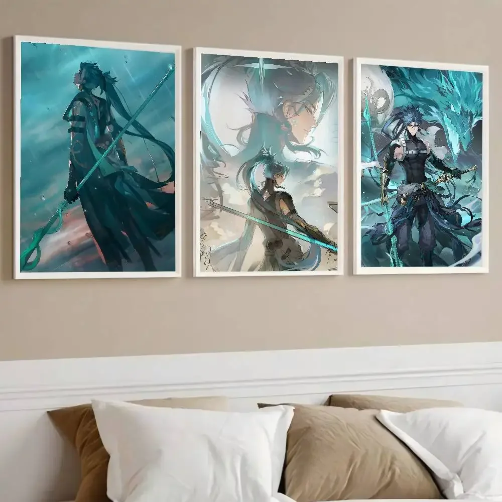 Game Wuthering Waves General Qinglong JIYAN Poster Self-adhesive Art Waterproof Paper Sticker Coffee House Bar Room Wall Decor